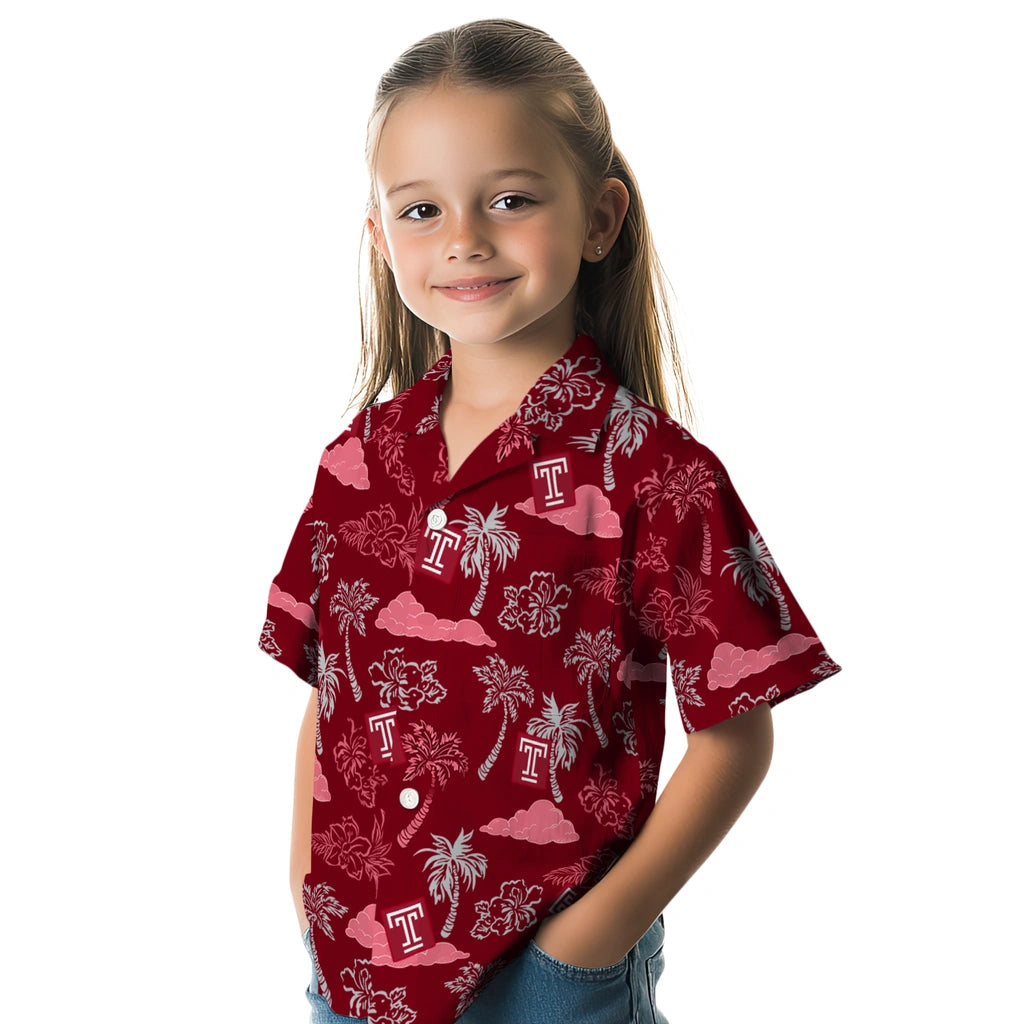 Temple Owls Hawaiian Shirt - Palm And Clouds | Hula Hawaiian Shirts