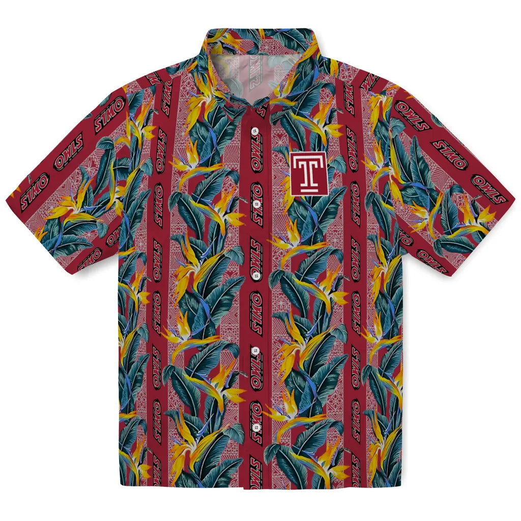 Temple Owls Hawaiian Shirt - Paradise Vines | Hula Hawaiian Shirts