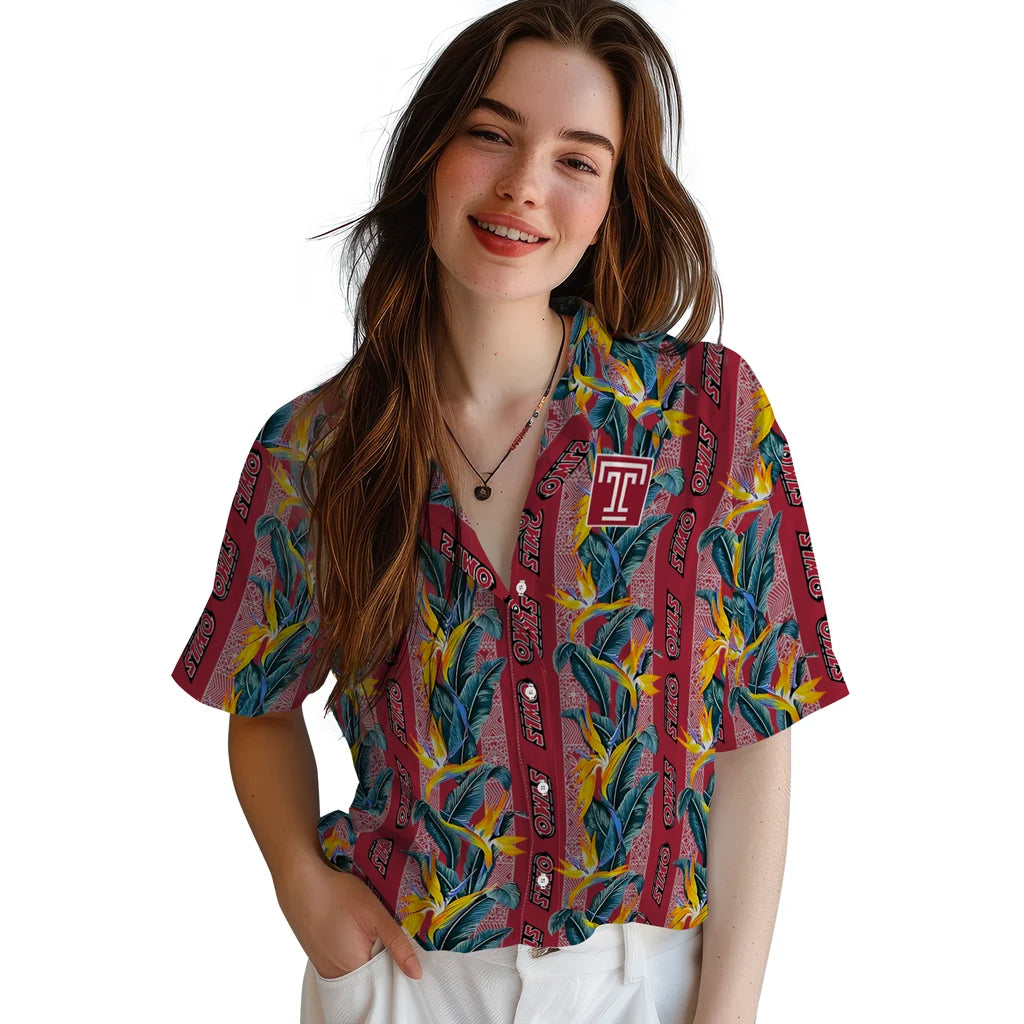 Temple Owls Hawaiian Shirt - Paradise Vines | Hula Hawaiian Shirts