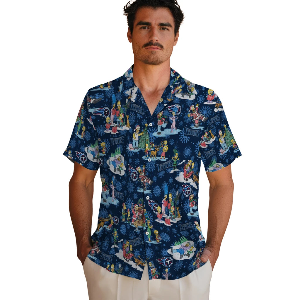 Tennessee Titans Hawaiian Shirt - Simpsons Christmas | Hula Hawaiian Shirts