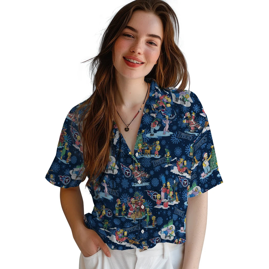 Tennessee Titans Hawaiian Shirt - Simpsons Christmas | Hula Hawaiian Shirts