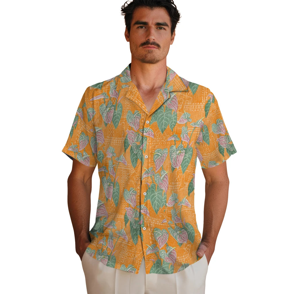 Tennessee Volunteers Hawaiian Shirt - Anthurium Overlay | Hula Hawaiian Shirts