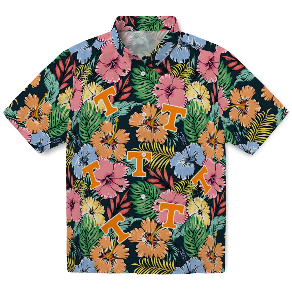 Tennessee Volunteers Hawaiian Shirt - Brilliant Hibiscus Garden | Hula Hawaiian Shirts
