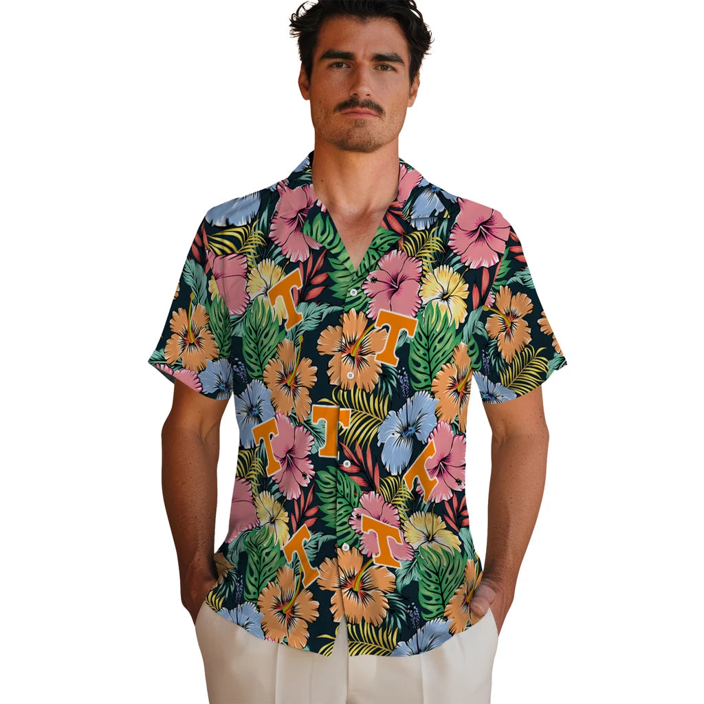 Tennessee Volunteers Hawaiian Shirt - Brilliant Hibiscus Garden | Hula Hawaiian Shirts