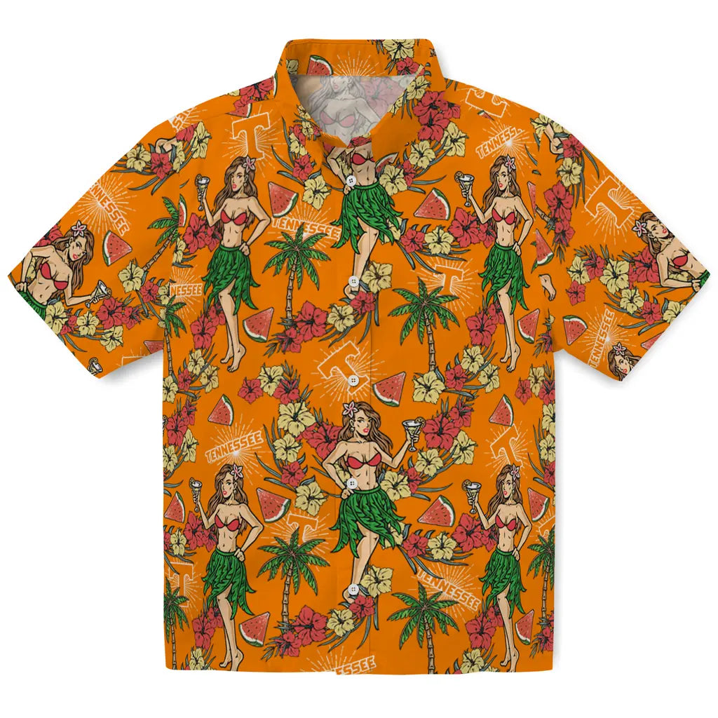 Tennessee Volunteers Hawaiian Shirt - Hawaiian Girls Design | Hula Hawaiian Shirts