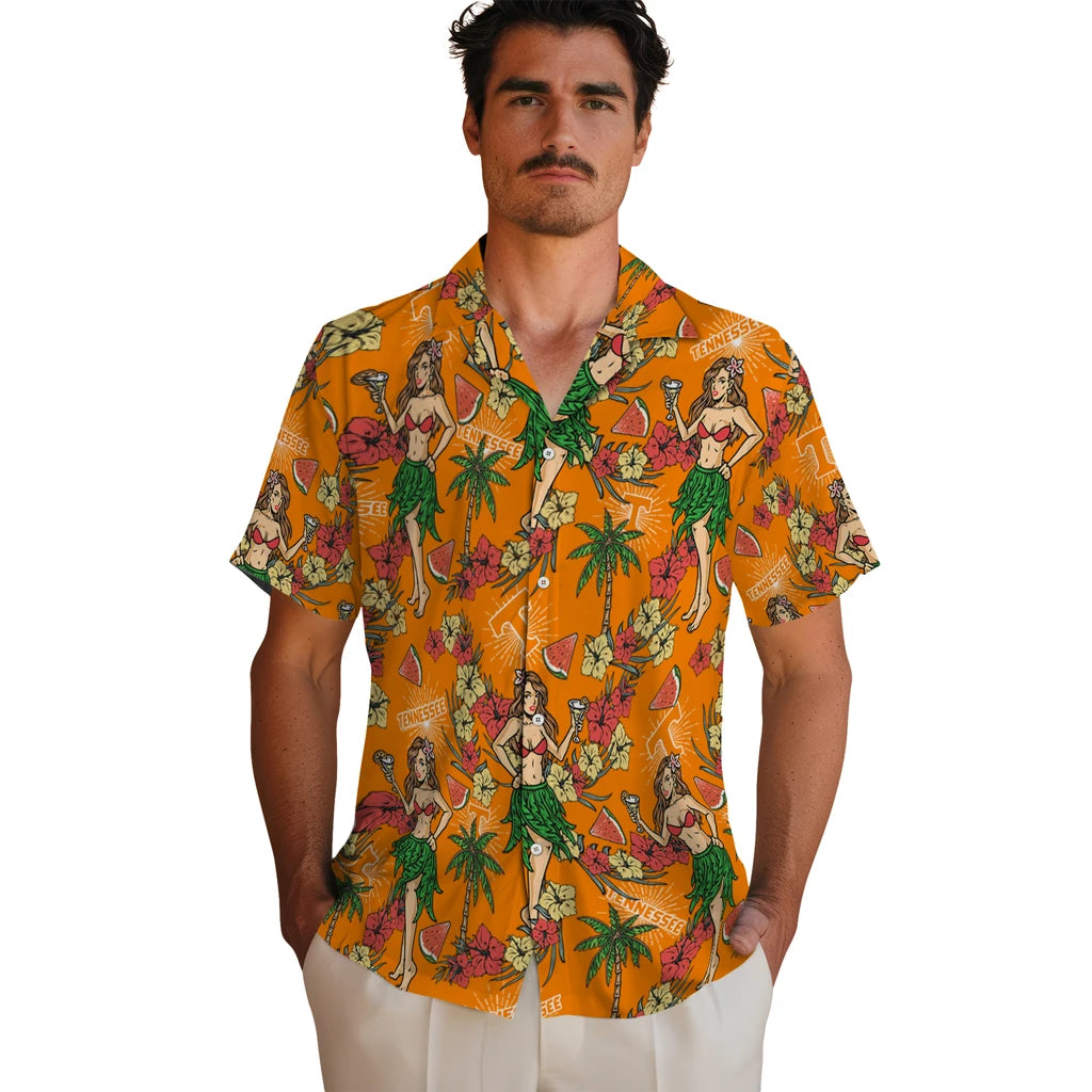 Tennessee Volunteers Hawaiian Shirt - Hawaiian Girls Design | Hula Hawaiian Shirts