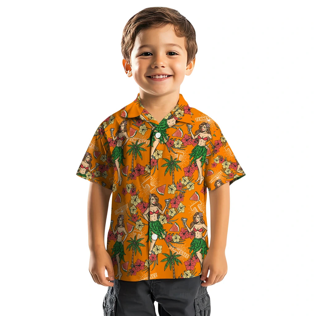 Tennessee Volunteers Hawaiian Shirt - Hawaiian Girls Design | Hula Hawaiian Shirts