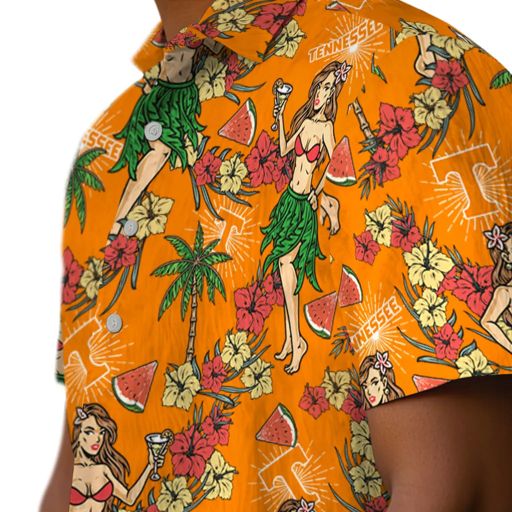 Tennessee Volunteers Hawaiian Shirt - Hawaiian Girls Design | Hula Hawaiian Shirts