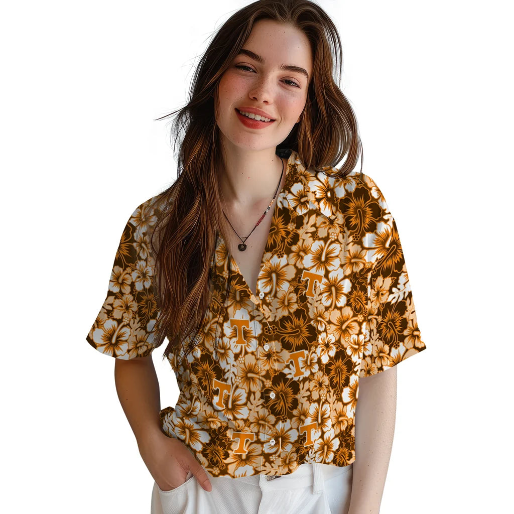 Tennessee Volunteers Hawaiian Shirt - Hibiscus Blooms | Hula Hawaiian Shirts