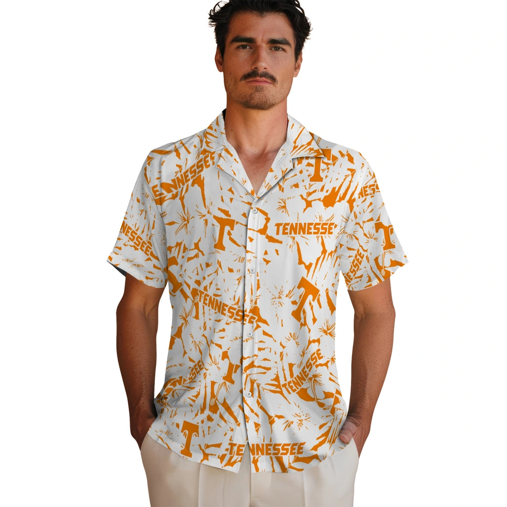Tennessee Volunteers Hawaiian Shirt - Hibiscus Overlay | Hula Hawaiian Shirts