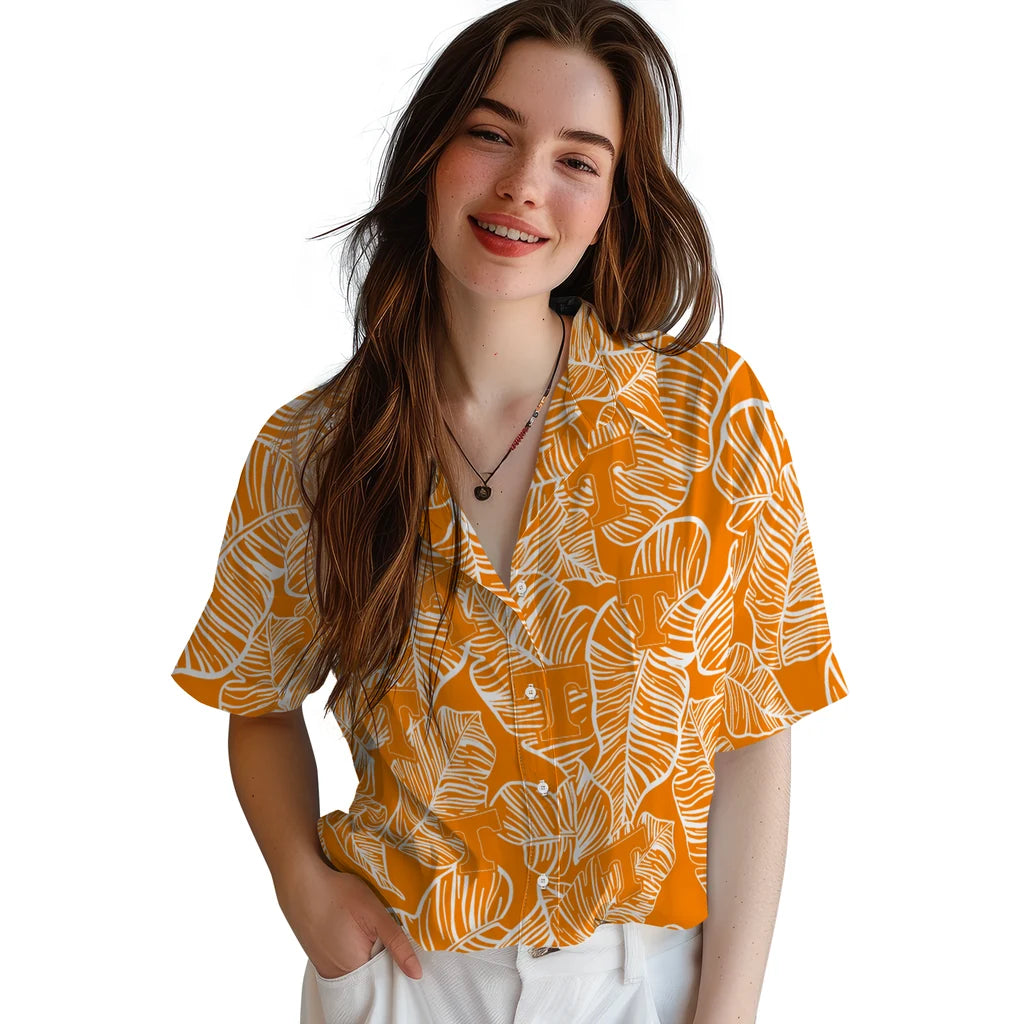 Tennessee Volunteers Hawaiian Shirt - Leaf Outline | Hula Hawaiian Shirts