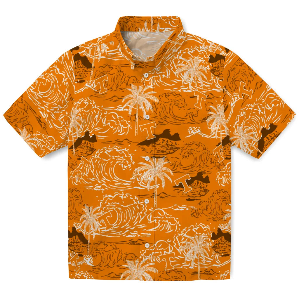 Tennessee Volunteers Hawaiian Shirt - Wave Palm | Hula Hawaiian Shirts