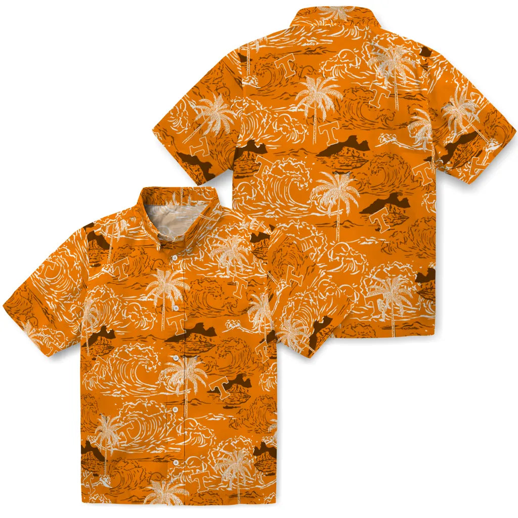 Tennessee Volunteers Hawaiian Shirt - Wave Palm | Hula Hawaiian Shirts