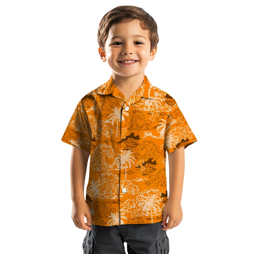 Tennessee Volunteers Hawaiian Shirt - Wave Palm | Hula Hawaiian Shirts