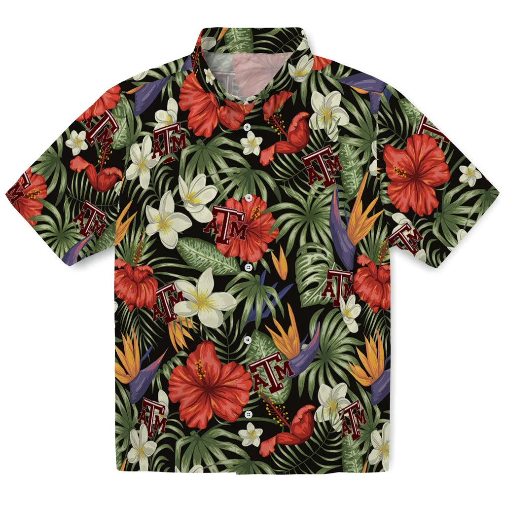 Texas A&M Aggies Hawaiian Shirt - Hawaii Floral Hibiscus | Hula Hawaiian Shirts