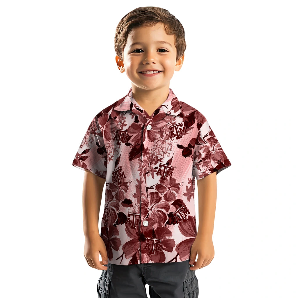 Texas A&M Aggies Hawaiian Shirt - Hibiscus Arrangement | Hula Hawaiian Shirts