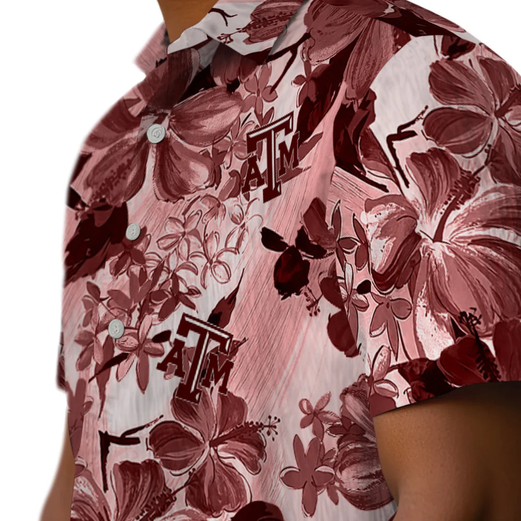 Texas A&M Aggies Hawaiian Shirt - Hibiscus Arrangement | Hula Hawaiian Shirts