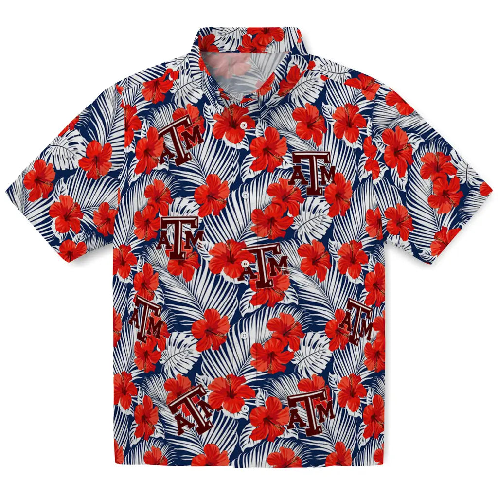 Texas A&M Aggies Hawaiian Shirt - Hibiscus Fiesta | Hula Hawaiian Shirts