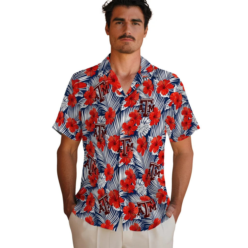 Texas A&M Aggies Hawaiian Shirt - Hibiscus Fiesta | Hula Hawaiian Shirts