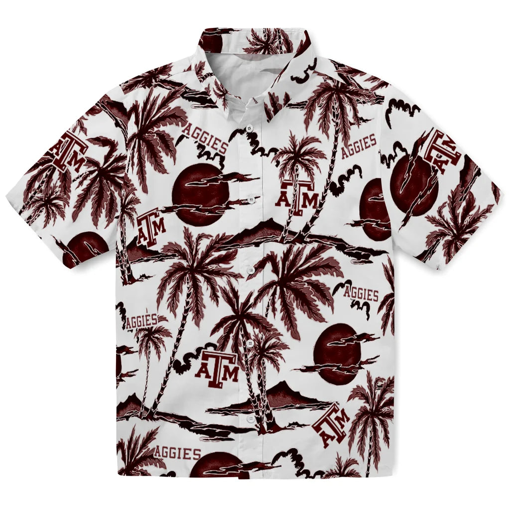 Texas A&M Aggies Hawaiian Shirt - Palm Sunset | Hula Hawaiian Shirts