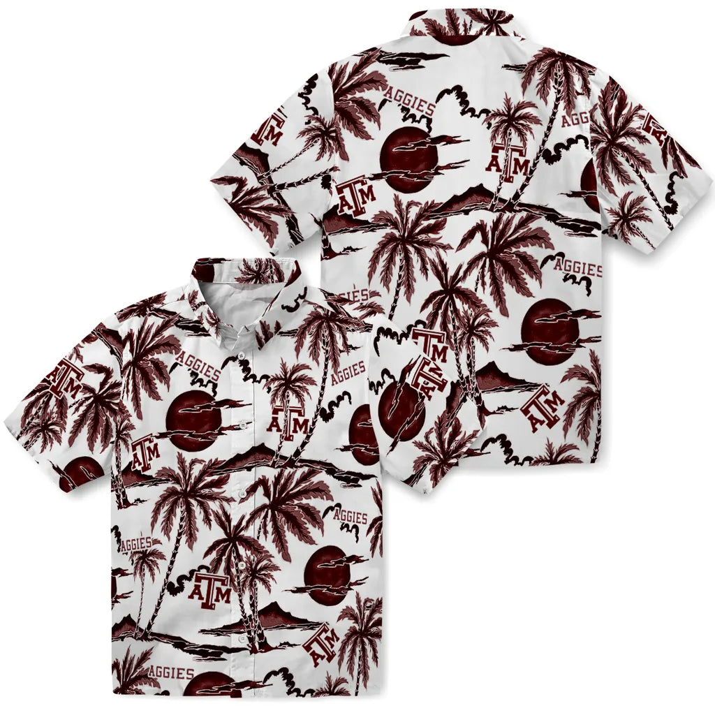 Texas A&M Aggies Hawaiian Shirt - Palm Sunset | Hula Hawaiian Shirts