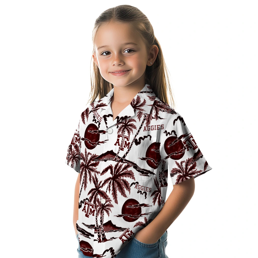 Texas A&M Aggies Hawaiian Shirt - Palm Sunset | Hula Hawaiian Shirts