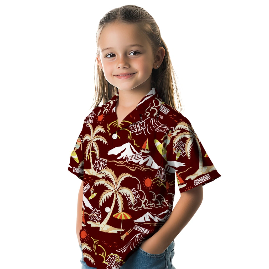 Texas A&M Aggies Hawaiian Shirt - Palm Tree Island | Hula Hawaiian Shirts