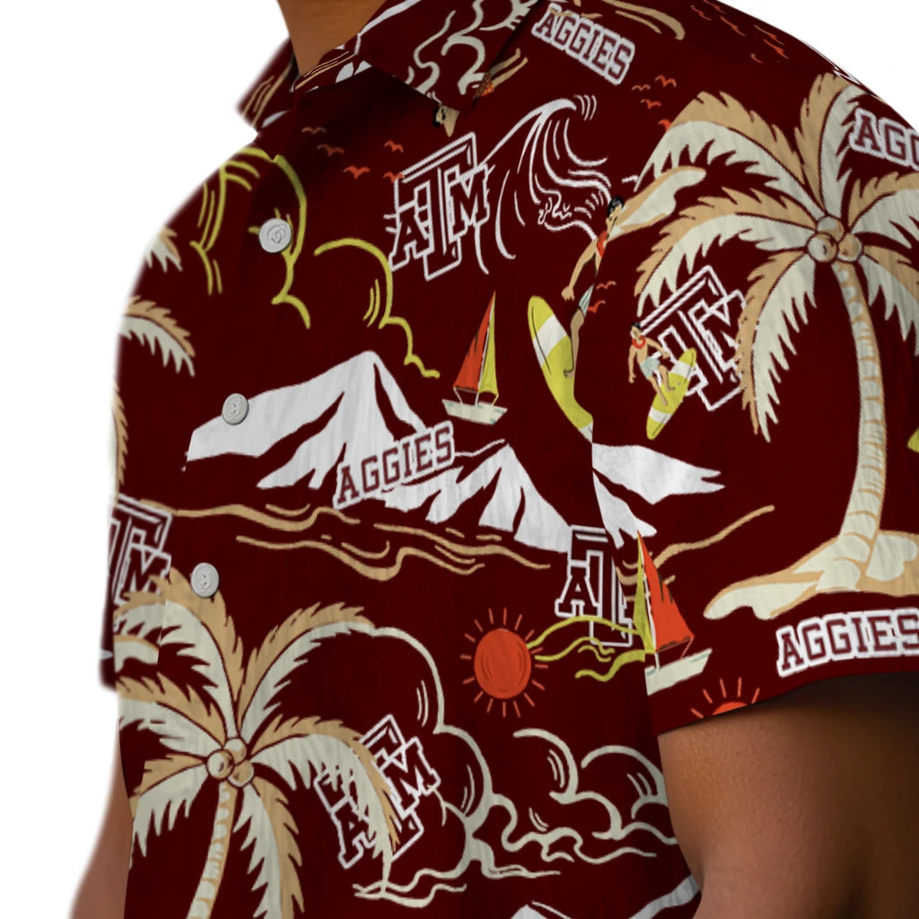 Texas A&M Aggies Hawaiian Shirt - Palm Tree Island | Hula Hawaiian Shirts
