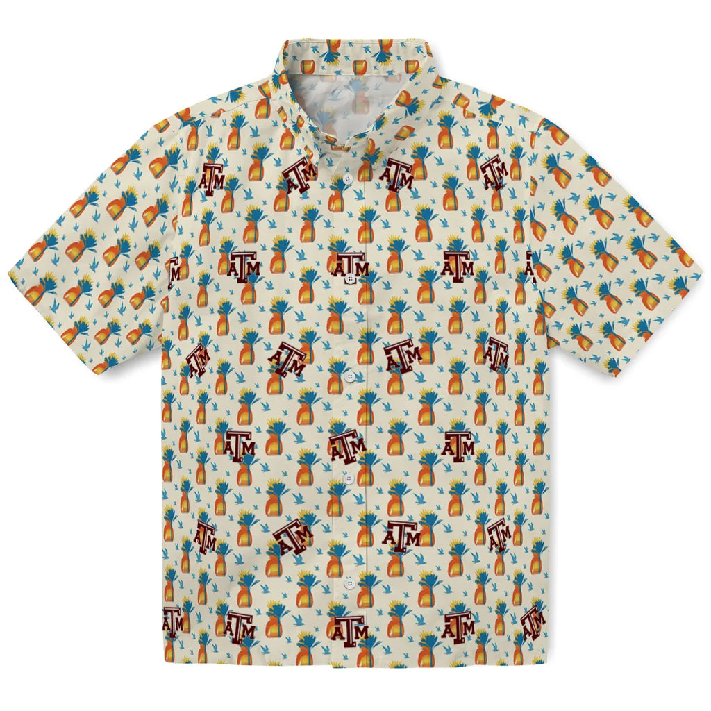Texas A&M Aggies Hawaiian Shirt - Pineapple Delight | Hula Hawaiian Shirts