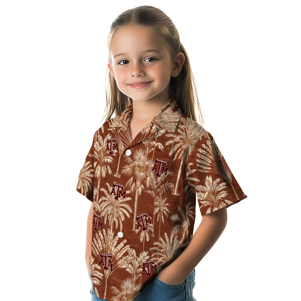 Texas A&M Aggies Hawaiian Shirt - Vintage Palm Tree | Hula Hawaiian Shirts