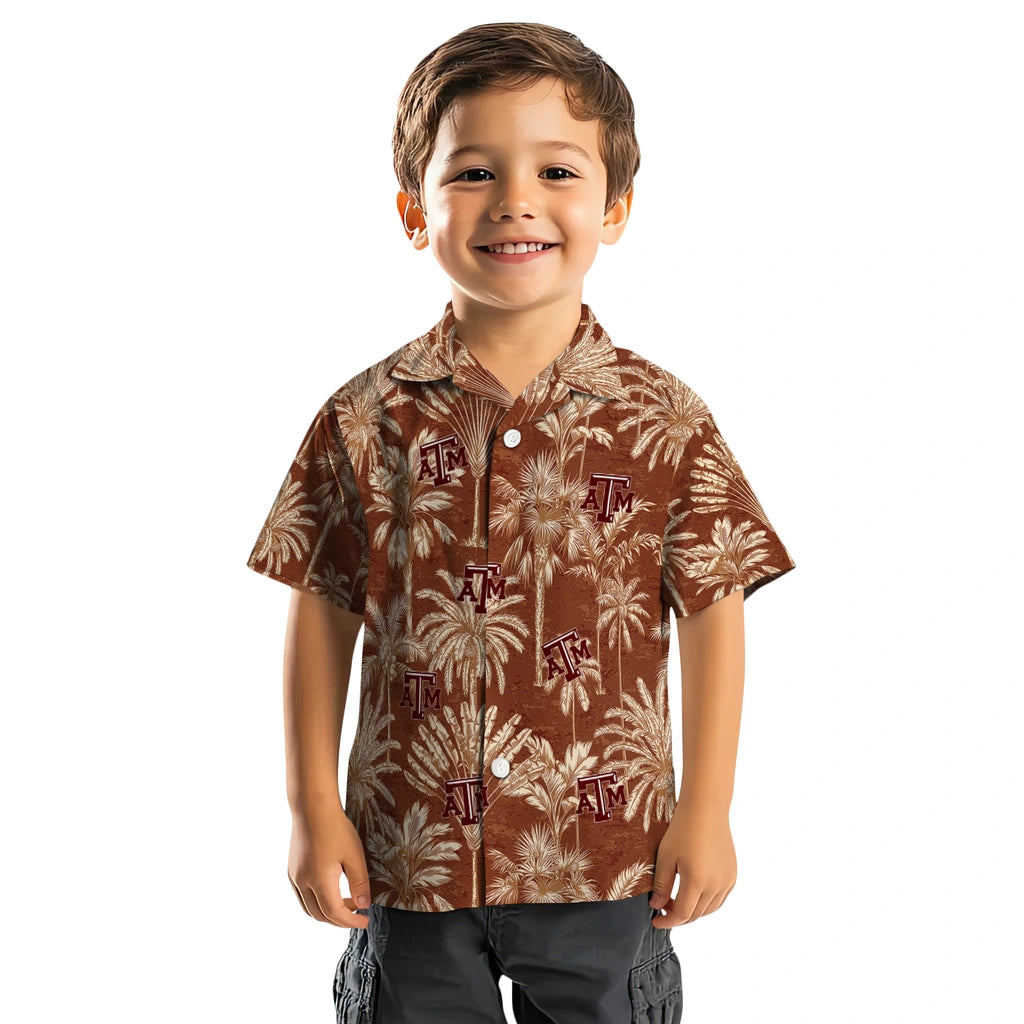 Texas A&M Aggies Hawaiian Shirt - Vintage Palm Tree | Hula Hawaiian Shirts