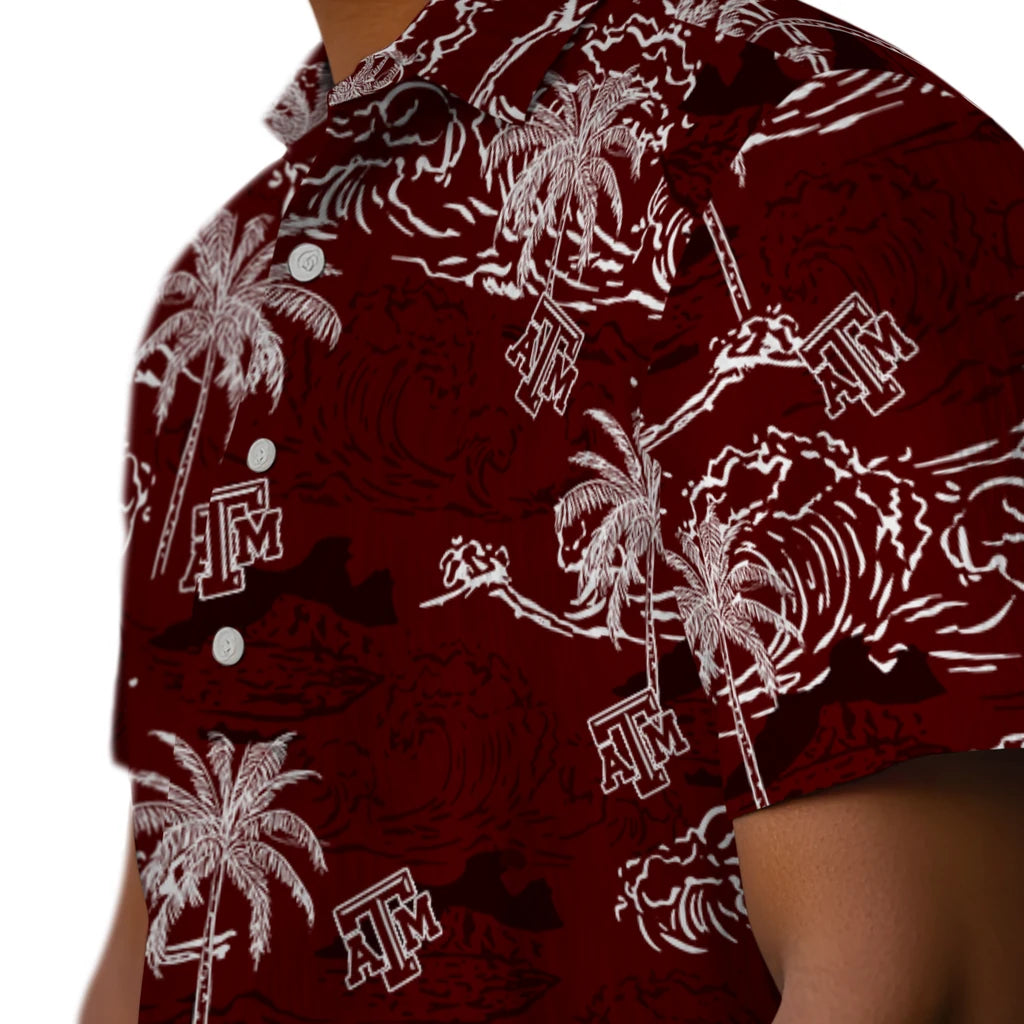 Texas A&M Aggies Hawaiian Shirt - Wave Palm | Hula Hawaiian Shirts