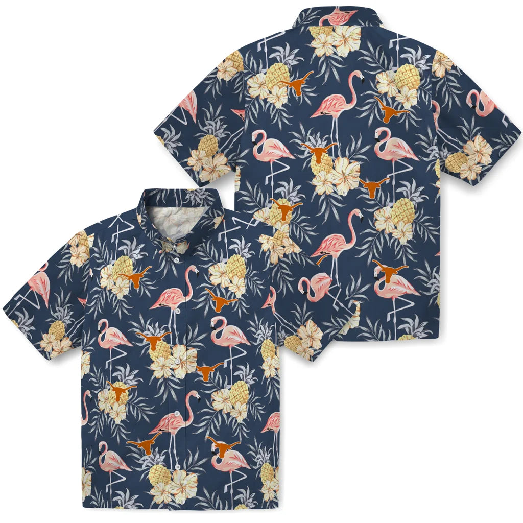 Texas Longhorns Hawaiian Shirt - Flamingo Hibiscus | Hula Hawaiian Shirts