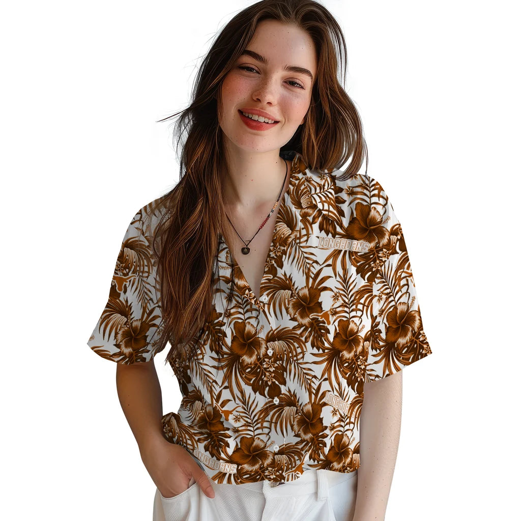 Texas Longhorns Hawaiian Shirt - Hibiscus Exotic | Hula Hawaiian Shirts