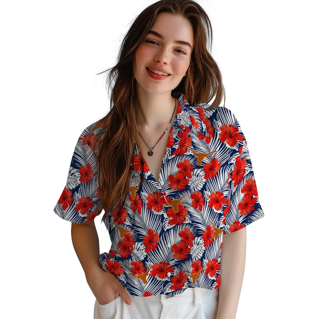 Texas Longhorns Hawaiian Shirt - Hibiscus Fiesta | Hula Hawaiian Shirts