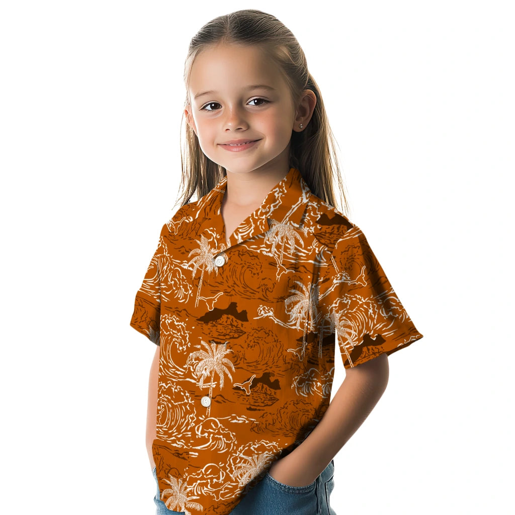 Texas Longhorns Hawaiian Shirt - Wave Palm | Hula Hawaiian Shirts