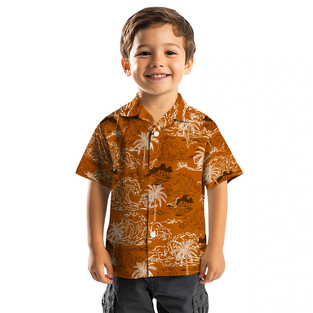 Texas Longhorns Hawaiian Shirt - Wave Palm | Hula Hawaiian Shirts