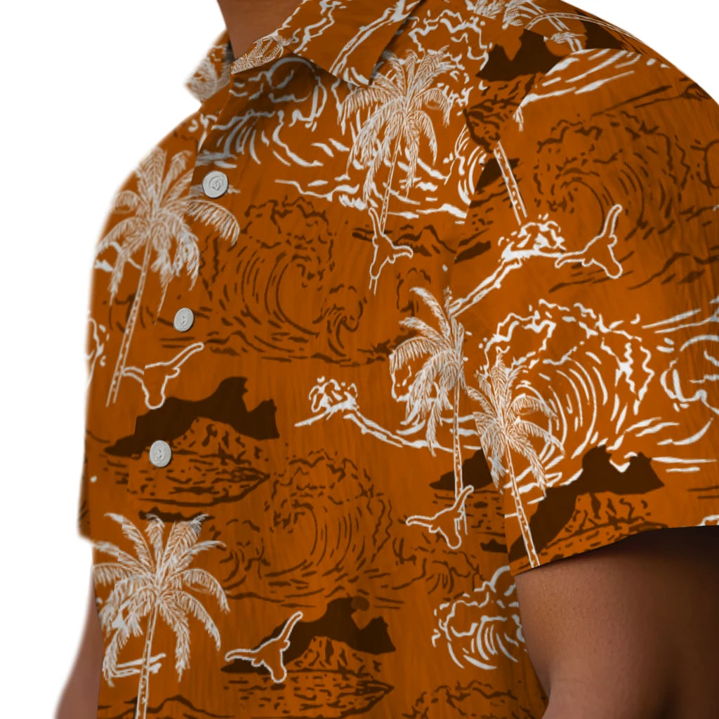 Texas Longhorns Hawaiian Shirt - Wave Palm | Hula Hawaiian Shirts