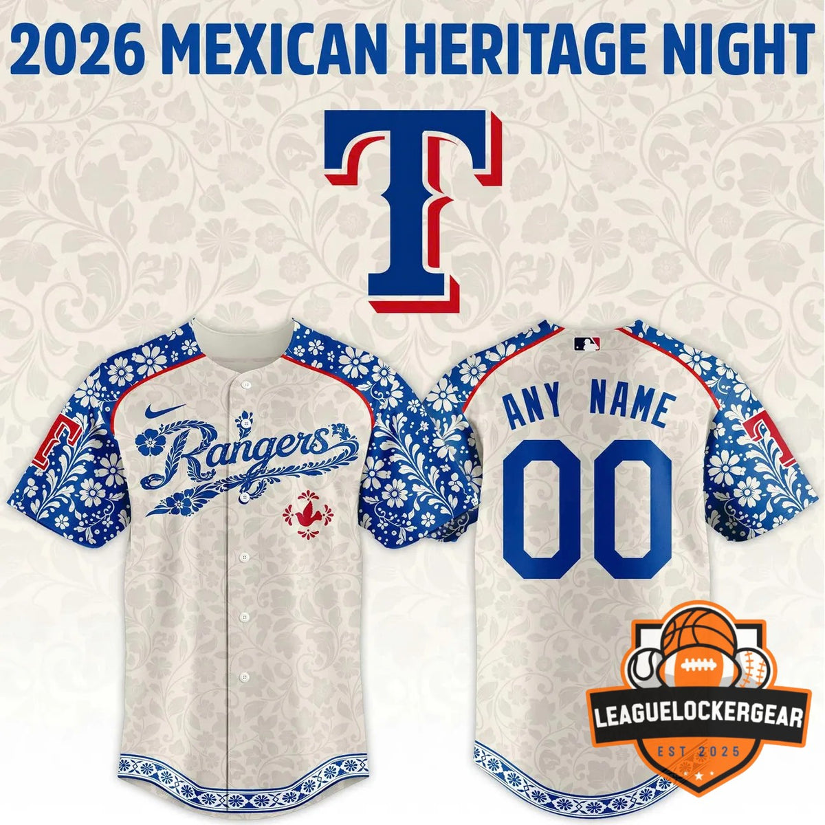 Texas Rangers 2026 Mexican Heritage Night Baseball Jersey - LeagueLockerGear
