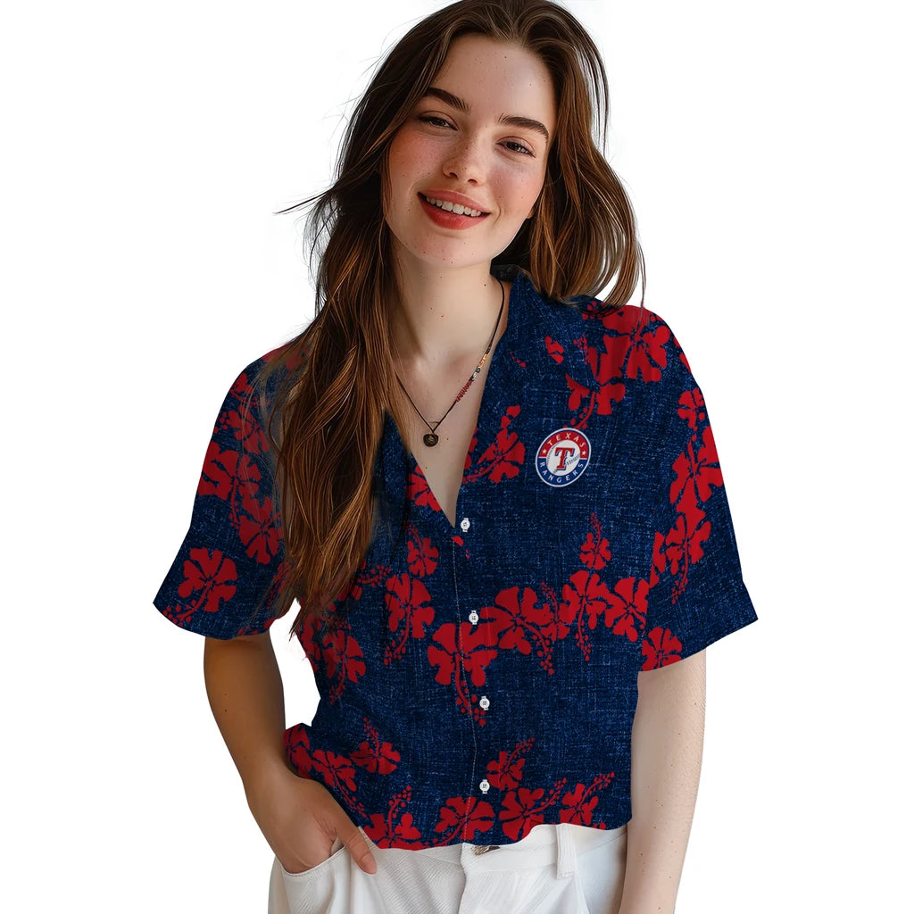 Texas Rangers Hawaiian Shirt - 50th State Flower | Hula Hawaiian Shirts