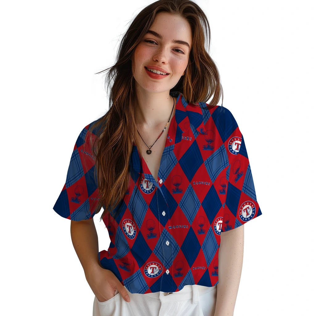 Texas Rangers Hawaiian Shirt - Golfing Plaid | Hula Hawaiian Shirts