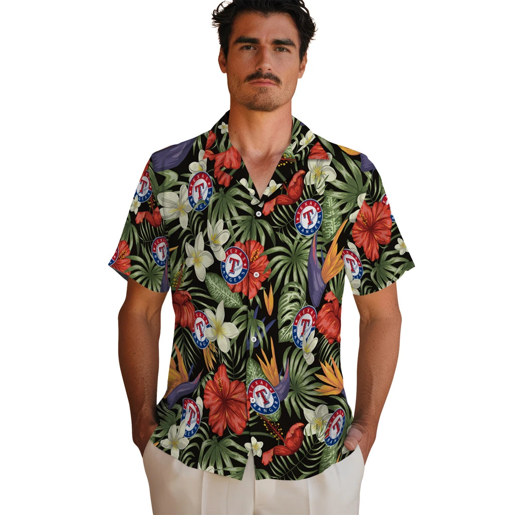 Texas Rangers Hawaiian Shirt - Hawaii Floral Hibiscus | Hula Hawaiian Shirts