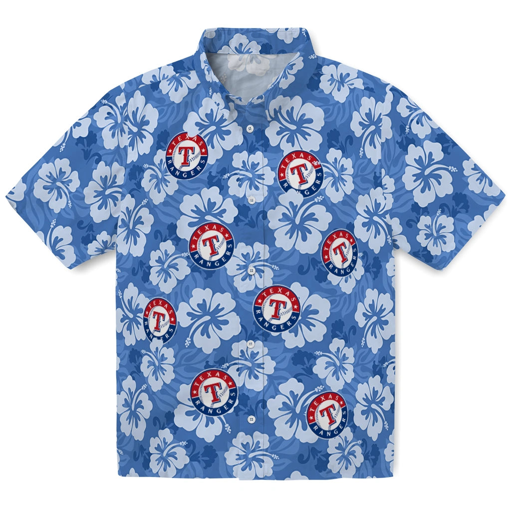 Texas Rangers Hawaiian Shirt - Hibiscus Cluster | Hula Hawaiian Shirts