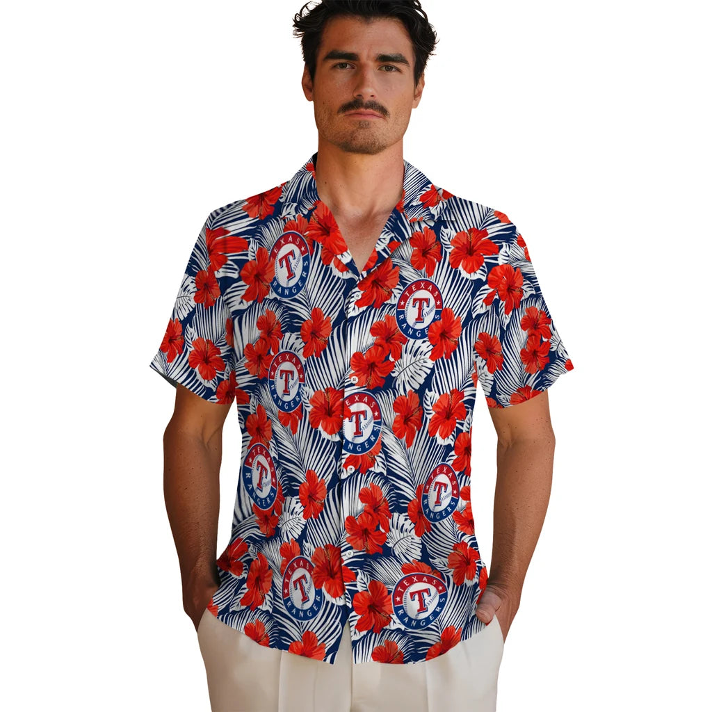 Texas Rangers Hawaiian Shirt - Hibiscus Fiesta | Hula Hawaiian Shirts
