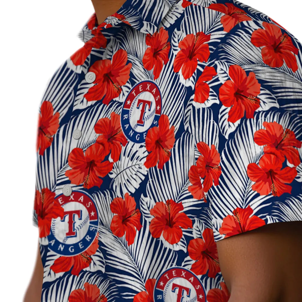 Texas Rangers Hawaiian Shirt - Hibiscus Fiesta | Hula Hawaiian Shirts