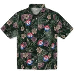 Texas Rangers Hawaiian Shirt - Hibiscus Leaves Pattern | Hula Hawaiian Shirts