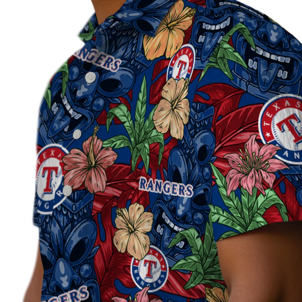 Texas Rangers Hawaiian Shirt - Hibiscus Tiki Jungle | Hula Hawaiian Shirts