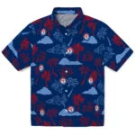 Texas Rangers Hawaiian Shirt - Palm And Clouds | Hula Hawaiian Shirts