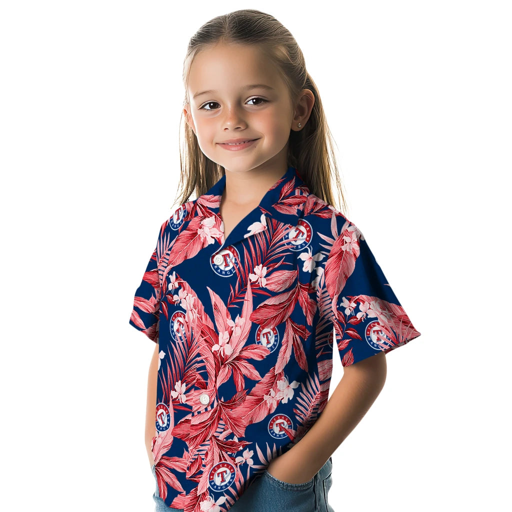Texas Rangers Hawaiian Shirt - Palm Leaves | Hula Hawaiian Shirts