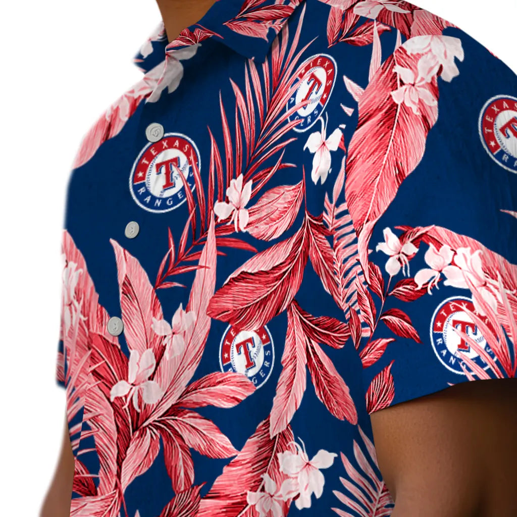 Texas Rangers Hawaiian Shirt - Palm Leaves | Hula Hawaiian Shirts